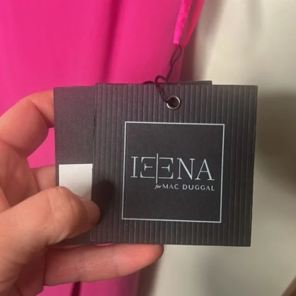 NWT Ieena Mac Duggal One Shoulder Jersey Gown Candy Pink Size 6 - Picture 6 of 11